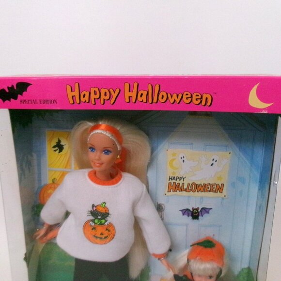 Barbie & Kelly Happy Halloween Doll Set Pumpkin Costume Trick Or Treating NRFB - Picture 2 of 6